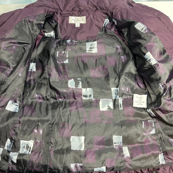 Donatella Purple Goose Down Puffer Jacket Winter Coat Zip Up Womens Size Medium - Picture 7 of 13